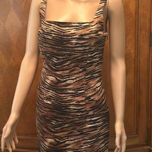 Sleek Animal Stripe Bodycon Mini Dress